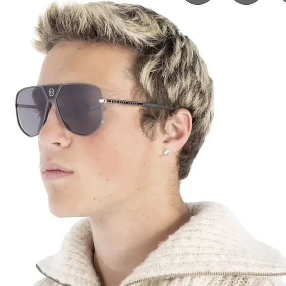 Philipp Plein Power Hexagon Titanium Sunglasses SPP009 Philipp Plein Power Hexagon Titanium Sunglasses SPP009 main image 2